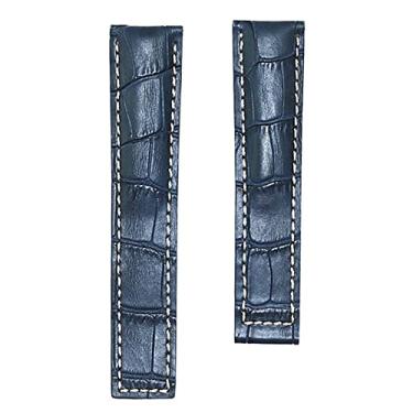 Imagem de ANZOAT 20 22 mm Pulseira de relógio de couro de vaca para TAG HEUER MONACO Series Men Quality Band Soft Watch Band For TAG HEUER Pulseira de pulso (Cor: Sem fecho, Tamanho: 20mm)