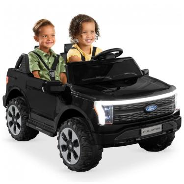 Imagem de Carro Elétrico Infantil Licenciado Best Choice Products Ford F-150 Lightning 24V Preto, 2 Lugares, com Controle Remoto e Bluetooth