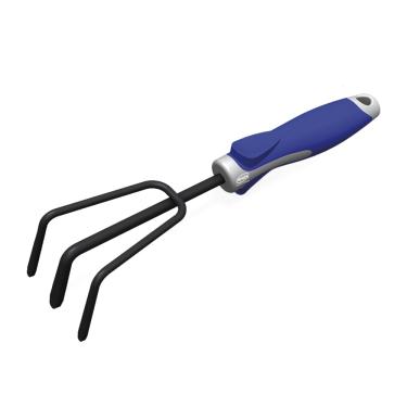 Imagem de Ancinho De 3 Dentes Em Aço Carbono Com Pintura Epóxi E Cabo Emborrachado Durín