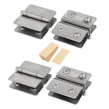 Imagem de Dobradiças de porta de vidro Rannb ajustáveis de fixação dupla para 5 – 6 mm de espessura – 4 peças