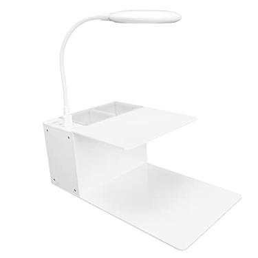 Imagem de Prateleira de extensão de cílios, removível em forma de U para travesseiro de espuma de memória, prateleira acrílica, ferramenta de maquiagem ergonômica com luz LED USB ajustável para salão de beleza