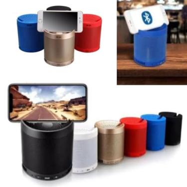 Imagem de Caixa De Som Q3 Bluetooth 11 cm Wireles Mp3 Usb c/suporte celular Caixinha Com Radio redondo cores multifuncional (PRETO)