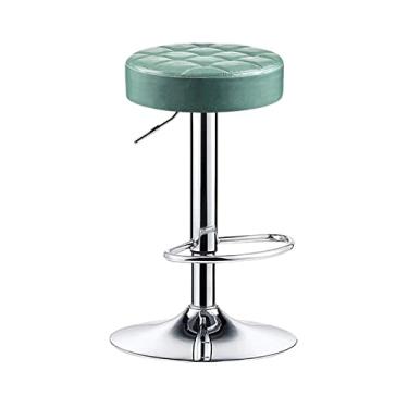 Imagem de Bancos de bar 60-80cm cadeira alta elevável cadeira de bar de caixa europeia cadeira de jantar cadeira de alavanca giratória cadeira de couro PU cadeiras de bar (cor: branco)