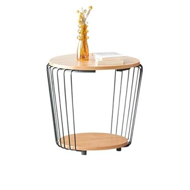 Imagem de Mesa lateral moderna de ferro forjado mesa de centro criativa sofá armário de canto mesa lateral sala de estar quarto varanda mesa de centro para sala de estar