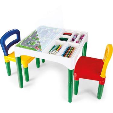 Imagem de Mesa Mesinha Didática Infantil Com Cadeiras Poliplac