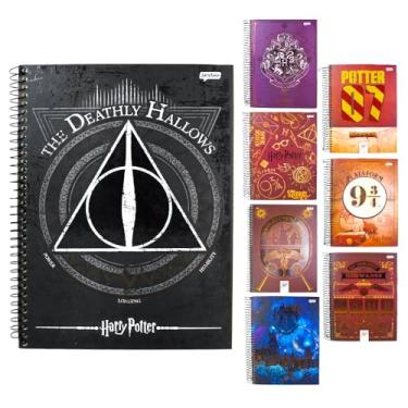 Imagem de Kit 6 Cadernos Universitários Estampados 1 Matéria Caderno Escolar Harry Potter