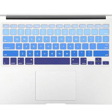 Imagem de Allinside Capa de teclado Ombre azul para MacBook Pro 33.0 cm 38.1 cm 43.2 cm (versão 2015 ou mais antiga), MacBook Air 33.0 cm A1369/A1466, teclado sem fio iMac antigo MC184LL/B
