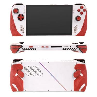 Imagem de TALONGAMES Punhos de controle compatíveis com ROG Ally Kit de pele texturizada antiderrapante absorvente de suor para controles ROG Ally Botões de manípulo gatilhos D-pad (versão Pro - Vermelho)