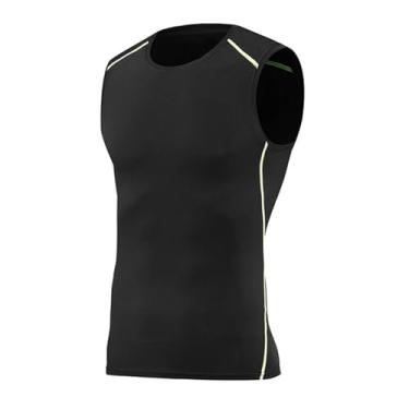Imagem de Camiseta regata masculina Active Vest Body Building Secagem Rápida Emagrecimento Treino Abs Muscular Compressão, Verde, XXG