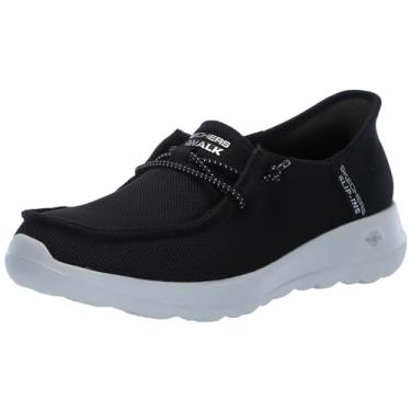 Imagem de Skechers Tênis feminino sem cadarço Go Walk Joy Moc Toe Casual, Preto/branco, 36
