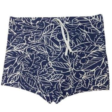 Imagem de Sunga Infantil Uv Flores Azul Juvenil Filtro Solar 50 Praia-Masculino