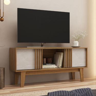 Imagem de Rack para TV Até 60 Polegadas Ripado Naturalle/Petra - Decibal