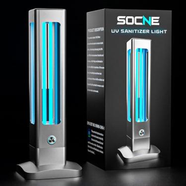 Imagem de SOPUR Dispositivo de desinfecção doméstica de 55 W, desinfetante com luz UV, ácaros, controle remoto, desinfetante de luz ultravioleta com ozônio, luz desinfetante UV de qualidade de alumínio para