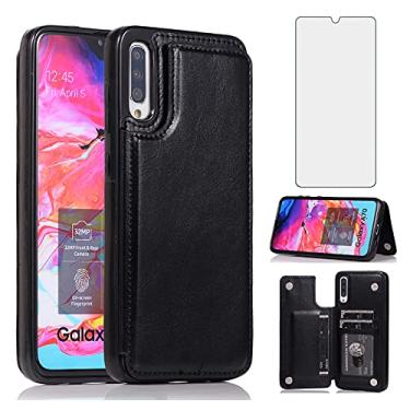 Imagem de Asuwish Compatível com Samsung Galaxy A50 A50S A30S capa carteira de vidro temperado protetor de tela suporte de cartão capa flip couro capas de telefone para Glaxay A 50 50S 30S Gaxaly S50 50A SM