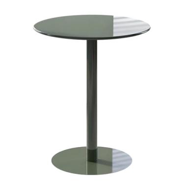 Imagem de Mesa de bistrô redonda, mesa de bar de coquetel, mesas altas de bistrô com base de metal, mesa de jantar de cozinha, mesa de café, mesa de bar de coquetel para sala de jantar, sala de estar, varanda