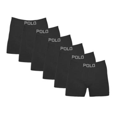 Imagem de Kit 6 Cuecas Boxer Cotton Polo 781 Algodão Sortido - POLO STAR, Preto,