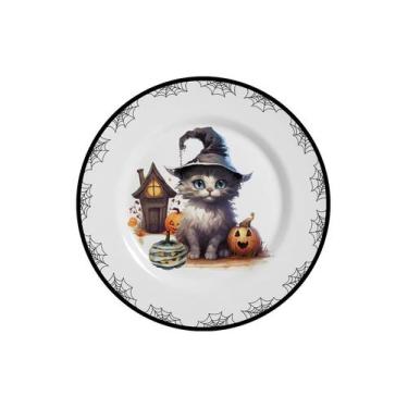 Imagem de Conjunto com 6 Pratos de Sobremesa Cute Cats Halloween Ø21cm - Alleanz