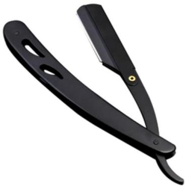 Imagem de Navalhete Premium Navalha Pezinho Barbear Profissional Preta - Euphori