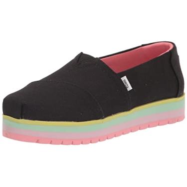 Imagem de TOMS Alpargata Plataforma Slip-On para meninas, crianças pequenas e grandes, multicor, 19