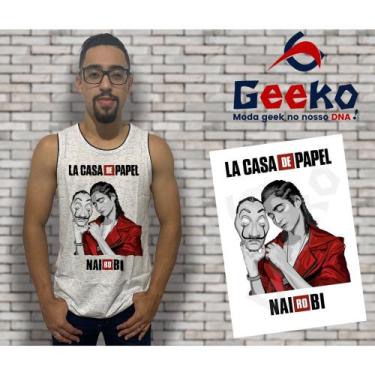 Imagem de Regata Nairóbi La Casa de Papel Geeko, Branco, GG