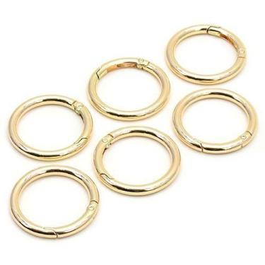 Imagem de Argola Articulada Círculo 32mm - 6 Unidades, DOURADO