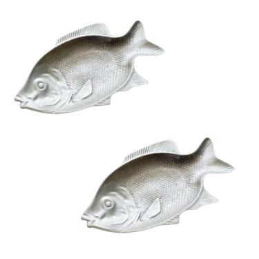 Imagem de Kit 2 Bandeja Grande Porções Peixe aluminio restaurante - FUNDITEX