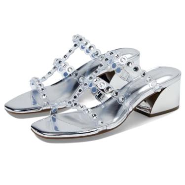 Imagem de Anne Klein Sandália feminina de salto Marissa, Transparente/prata, 34