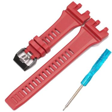 Imagem de Pulseira de resina compatível com Casio GBA900 GBA-900 Pulseira de relógio masculina esportiva de borracha à prova d'água acessórios de relógio (vermelho antigo)
