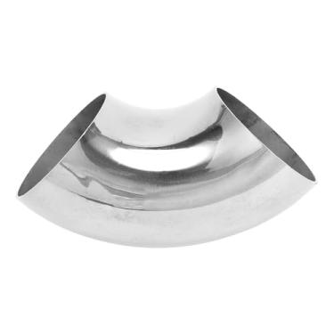 Imagem de Motoforti Tubulação de tubo de escape modificada para carro com curva de mandril de 90 graus, espessura de diâmetro externo de 2 polegadas 1,5 mm/16GA 51 x 145 x 1,5 mm SS316 aço inoxidável prateado