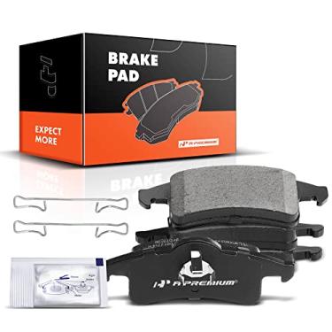 Imagem de A-Premium Conjunto de pastilhas de freio a disco de cerâmica traseiras compatível com modelos selecionados de Jeep - WJ Grand Cherokee 1999 2000 2001 2002 2003 2004, 4,0L/4,7L, com ferragens, 4 peças