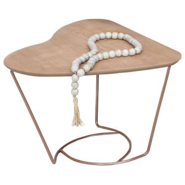 Imagem de Mesa De Centro Organica Coraçao Amendoa Base Metal Cobre Nacc Amendoa Cobre