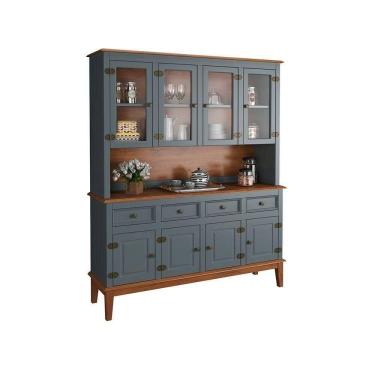 Imagem de Arca E Oratório 8 Portas E 4 Gavetas - Madeira Maciça Cinza