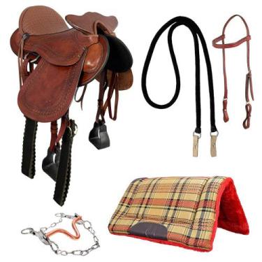 Imagem de Kit Sela Australiana com Cabeça SV1469 Havana - Selaria Vertentes