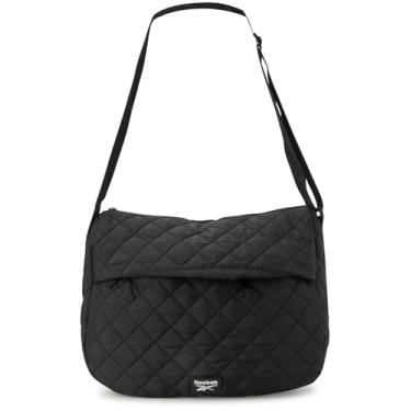 Imagem de Reebok Bolsa tiracolo feminina - Bolsa tiracolo estilosa leve de nylon acolchoada e não acolchoada para o dia a dia para mulheres, Celine acolchoada preta, tamanho �nico