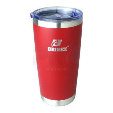 Imagem de Copo Térmico com Tampa Brimex Inox 600ml Chopp, Cerveja ou Café Várias