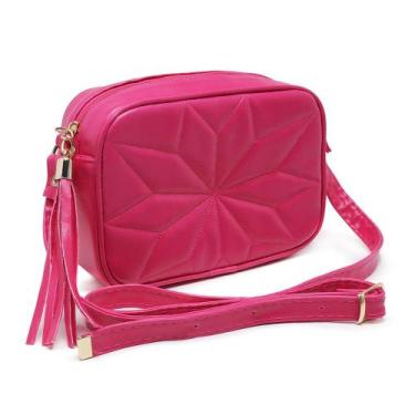 Imagem de Bolsa Feminina Matelasse Transversal Tiracolo Pink - CM Shoes