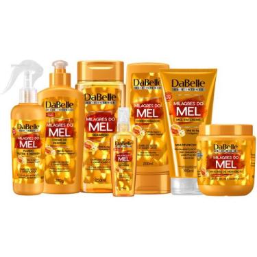 Imagem de Kit Dabelle Milagres Mel Shampoo Condicionador 475ml Máscara 400g Fina