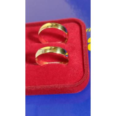 Imagem de Alianças Boleadas Par Ouro 18 kilates 5 Gramas 4 mm Maciço