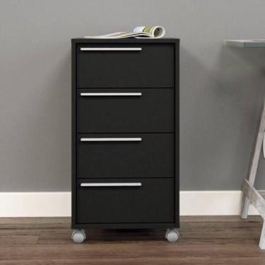 Imagem de Gaveteiro Maia com 4 Gavetas - Preto - Politorno, Preto