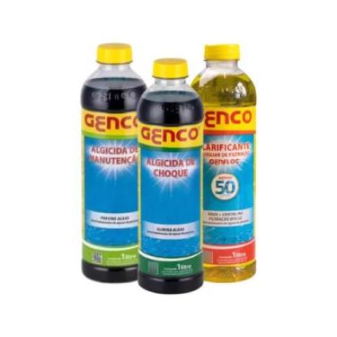 Imagem de Kit Algicida Choque 1L e Manutenção + Clarificante 1L Genco - 000275