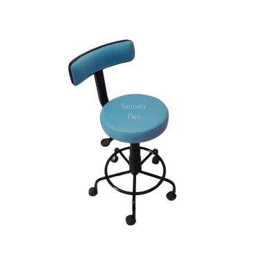 Imagem de Cadeira secretaria mocho podóloga estética - para dentista, manicure, tatuador,estrela de ferro  corano azul bebe