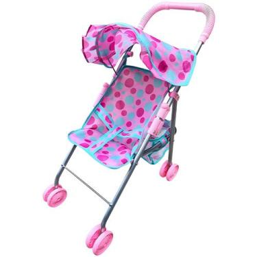Imagem de Carrinho De Bebê Boneca Rosa Divertido Estampado Para Meninas - Dm Toy