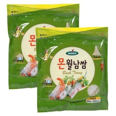 Imagem de Kit 2 massa folha de papel arroz rolinhos vietnamitas  200g - MORN