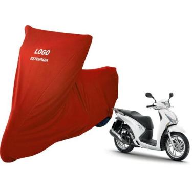 Imagem de Capa De Tecido Helanca Lycra Honda SH 150i Sob Medida - Mz, Vermelha