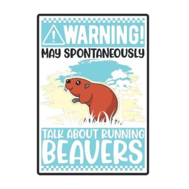 Imagem de Biber Notizbuch: Warning May spontaneously talk about Beavers Biber / 6x9 Zoll / 120 karierte Seiten