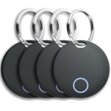 Imagem de Pacote com 4 tags Air Tracker YAOTE, rastreador de bagagem, funciona com Find My (apenas iOS), rastreador de chaves, carteira, mala, bicicleta e muito mais, bateria substituível, IP67 à prova d'água