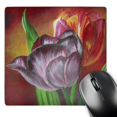 Imagem de 3dRose Mouse pad LLC 20 x 20 x 0,65 cm, duas tulipas (mp_46769_1)