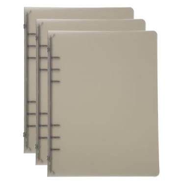 Imagem de Patikil Capa para fichário A5, 3 peças, PP, 6 anéis, protetor de folha solta, marrom