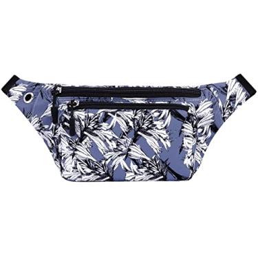 Imagem de XEYOU Mochila unissex para corrida com fivelas ajustáveis, bolsa de cintura leve para esportes, caminhadas, passeios, pochete com cães, pode guardar passaporte, dinheiro, celular, Folhas cinzas,