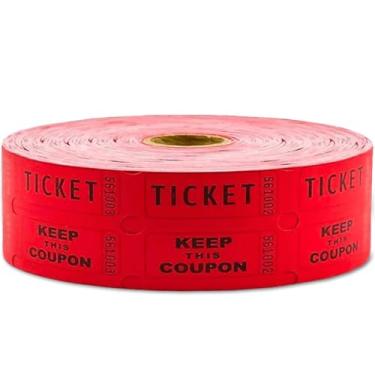 Imagem de Toysery Raffle Tickets Double Roll – 2000 ingressos por rolo, sorteio 50/50 para eventos, festas, carnavais, arrecadação de fundos, entrada, prêmios e recompensas de classe (vermelho)